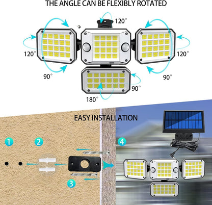 Garden Art Solar Lights 2 Motion Sensor, 4 Head ( Pack off 1 set )